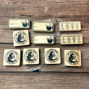 Rubber Stamp Lot - 10 Stamps - Christmas themed - Duplicates